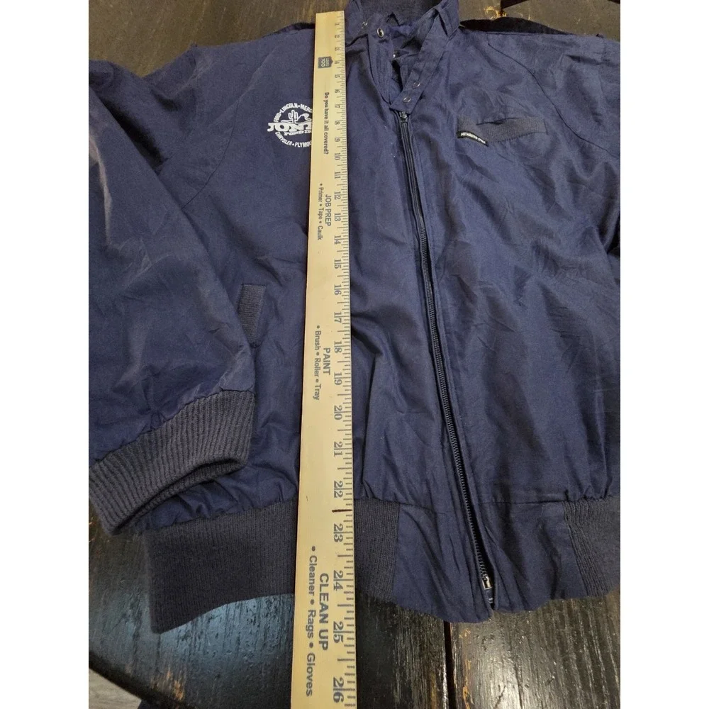 Vintage Members Only Jacket‎ Mens Size 44 Blue Full Zip Bomber Coat 80s